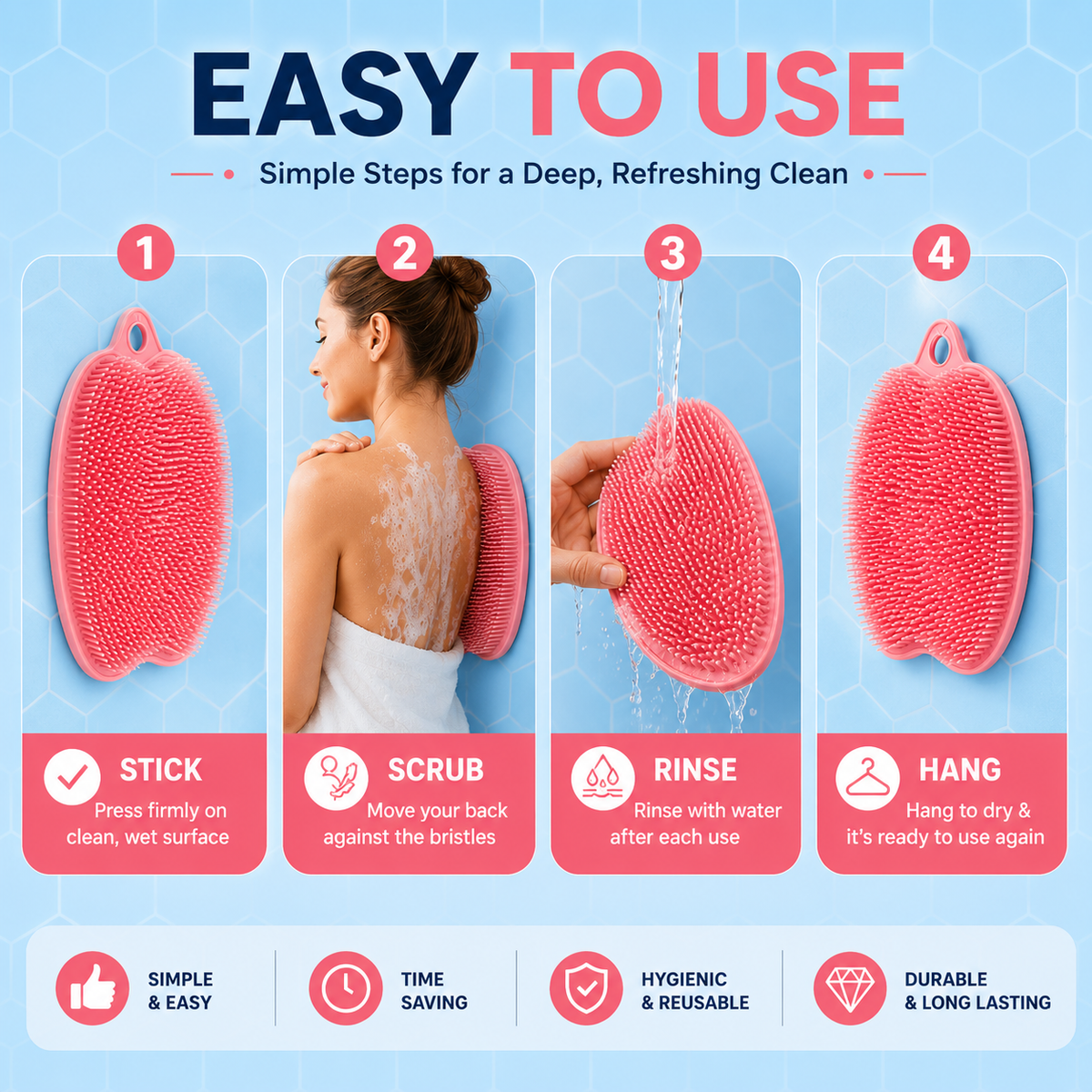 PureGlow™ | Silicon Scrubber For Back & Foot (Pack of 2) ✨